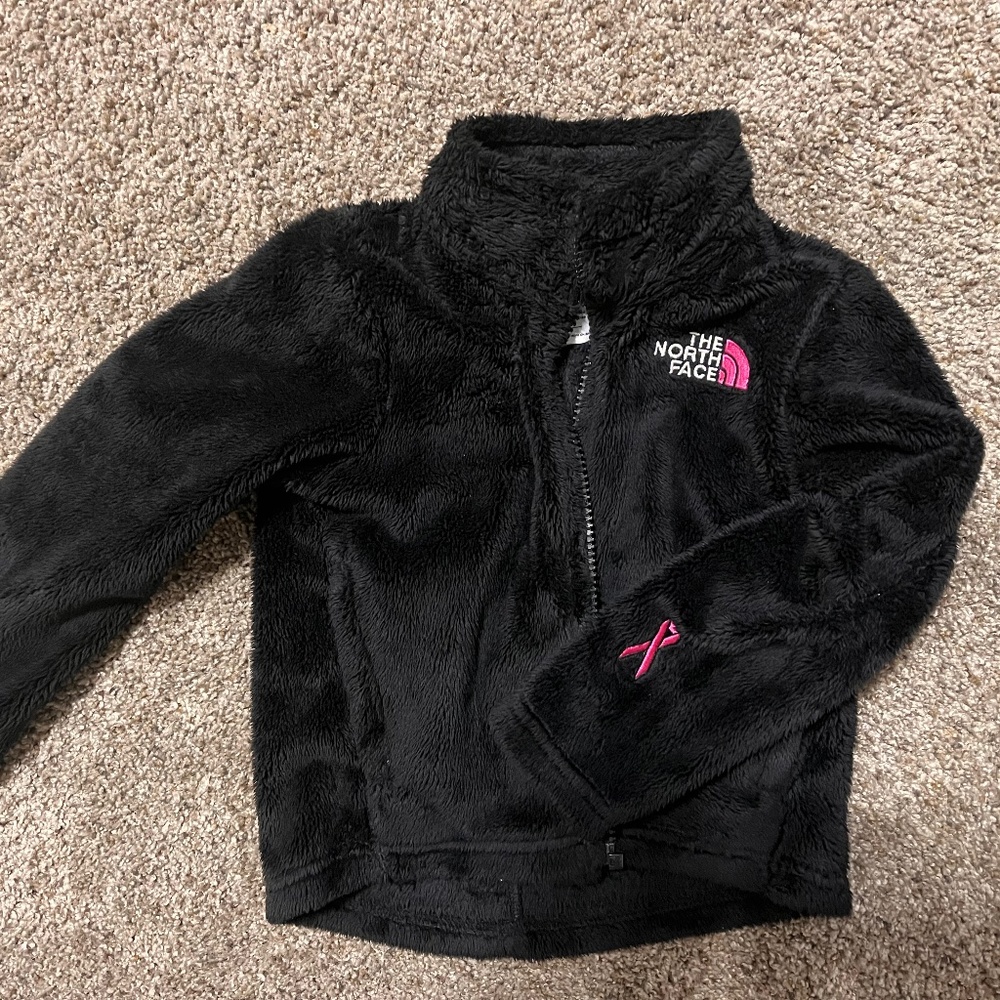 North Face black 3t fleece full zip jacket